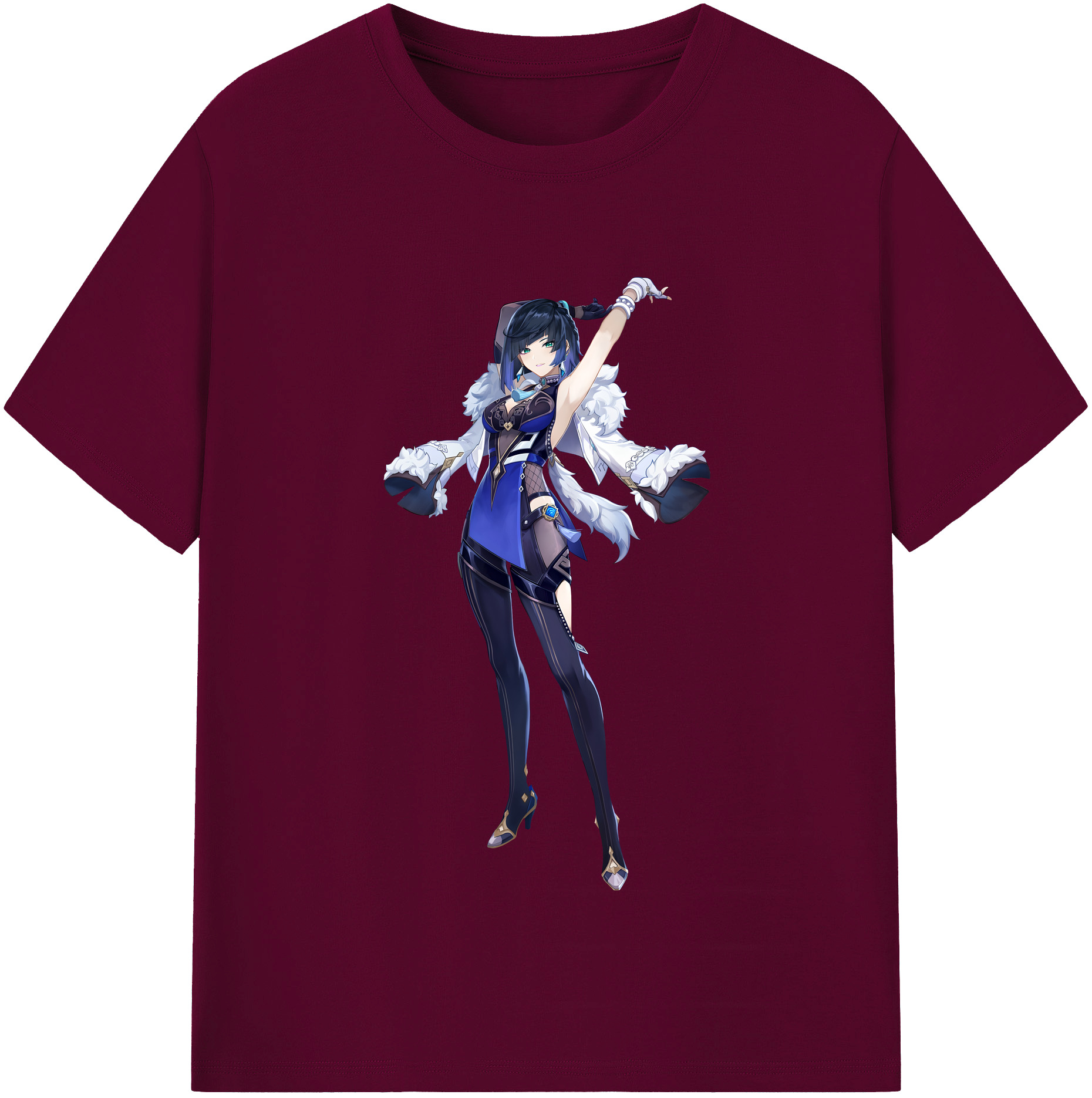 げんし神 夜兰 やらん genshin Yaran レディースカジュアルプリントTシャツ（綿100％）